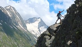 Der tolle Blick zum Hohen First - oberer Teil Hohe Mut Klettersteig