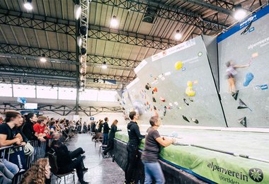 Auch das Boulderevent ist jedes Jahr auf der Alpinmesse mit dabei.