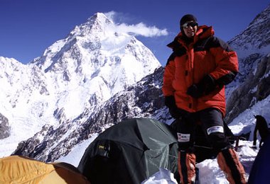Alfred Schreilechner im Camp 1 am Broad Peak.
