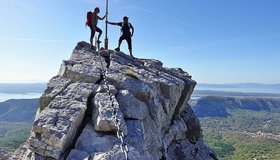 Auf dem Gipfel des Kuk Baba - Staza Kamenih Stupi mit Kuk Baba