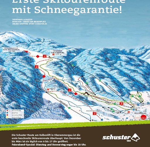 Erste beschneite Skitourenroute in Ammergauer Alpen