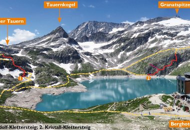 Die Rudolsfshütte mit den darumliegenden 3000ern