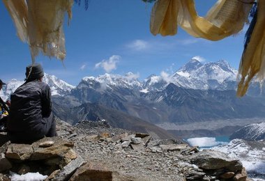 Aussicht vom Renjo La auf das Everest Massiv