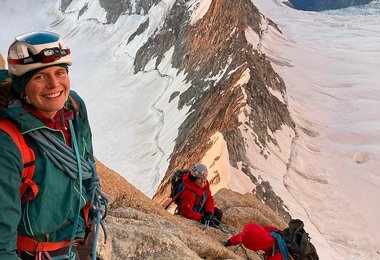 Unsere Test Petzl Swift RL beim Naturfreunde Alpinkader Chamonix Camp oben, auch das Vorgängermodell (unten) ist hoch im Kurs.