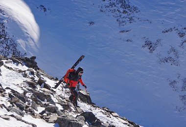 Auch im Hochgebirge ist die Evil Eye Trace Pro top - beim Abstieg vom Hinteren Daunkopf (3225 m).