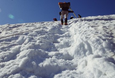 Eine der Steilstufen beim Anstieg zum Pik Lenin